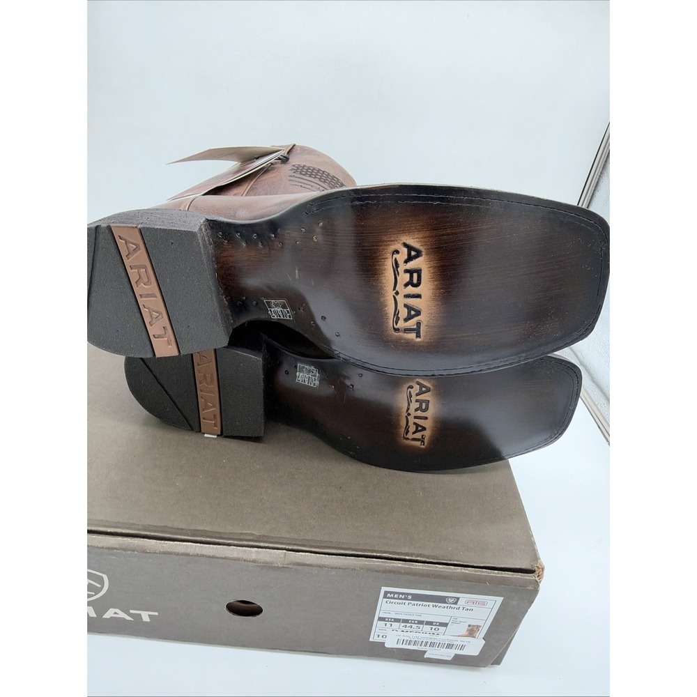 ARIAT CIRCUIT PATRIOT 10029699 Weathered Tan New In Box Cowboy Boots 11D - Picture 8 of 11